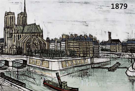 BUFFET, BERNARD, NOTRE DAME ET L'ILE DE LA CITE, FARBLITHOGRAPHIE, HANDSIGNIERT, DAT. 1956, CA. 57 X 40 CM