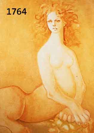 FINI, LEONOR, LA FEMME SPHINX, FARBLITHO- GRAPHIE AUF ARCHES-BÜTTEN, HANDSIGNIERT, NUM. 207/225, CA. 49 X 64 CM