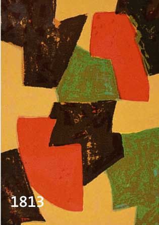 POLIAKOFF, SERGE, COMPOSITION VERTE, BEIGE, ROUGE ET BRUNE, FARBLITHOGRAPHIE AUF BÜTTEN, HANDSIGNIERT UND BEZ.: EPREUVE D'ARTISTE, 1964 CA. ...