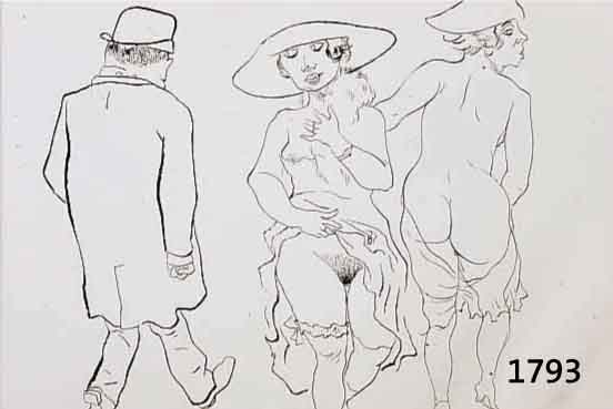 GROSZ, GEORGE, 1893-1959, LITHOGRAPHIE 1922, DIE PROMENADE, HANDSIGNIERT, 24X34 CM, PP