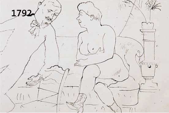 GROSZ, GEORGE, 1893-1959, LITHOGRAPHIE 1922, DIE PROMENADE, HANDSIGNIERT, 24X34 CM, PP