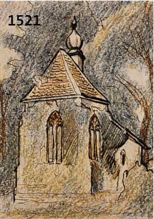 KOCH, PETER, 1874-1956, FARBZEICHNUNG, HANDSIGN. U. BETITELT, ALTE KAPELLE, LANDSTUHL, CA. 17.5X11 CM, PP