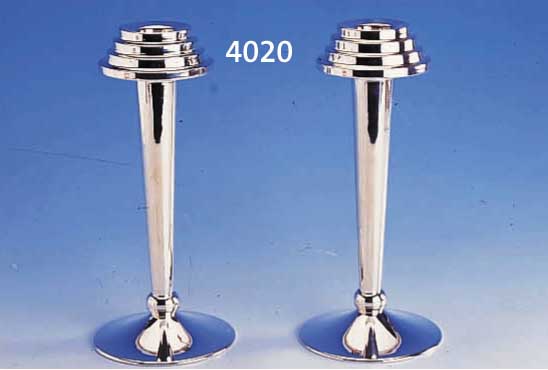 KERZENLEUCHTERPAAR, 900ER SILBER, MODELL KENNEDY, TOTAL CA. 440 G, MODERNE FORM, H CA. 22 CM