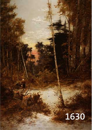 WAGNER, THEODORE, 1800-1880, DÜSSELDORFER SCHULE, REISIGSAMMLER IM VERSCHNEITEN WINTER- WALD, ÖL/LWD, LI. U. SIGN., CA. 105 X 67 CM, VERGOLDETER ...