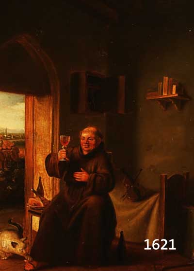 ENGELMANN, DANIEL, 1800, WOHL BERLIN-1870, ÖL/PAPIER/LWD., MÖNCH IN SEINE KLAUSE; MALER, ZEICHNER U. GLASMALER, SCHUF FRESKOMALEREIEN IN DER ...