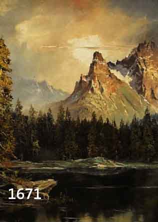 GSCHOSSMANN, LUDWIG, 1894-1988 TEGERNSEE, ÖL/LWD., GEBIRGSSEE, SIGN., 65X53, R.