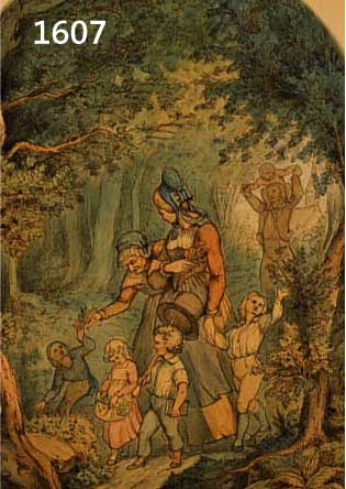 HER, THEODOR, 1838 ROTH BEI WIESLOCH-1892 MÜN- CHEN, MISCHTECHNIK AUF PAPIER, HIER: FAMI- LIENAUSFLUG IM WALD, BIEDERMEIERLICHES MOTIV; STUDIERTE ...