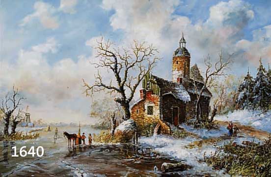 UNBEK. KÜNSTLER D. 20. JH., TRADITIONALIST IN DER ART ALTER HOLLÄNDISCHER MEISTER, PERSONEN AUF DEM EIS IN WINTERLAND- SCHAFT, ÖL/LWD., ...