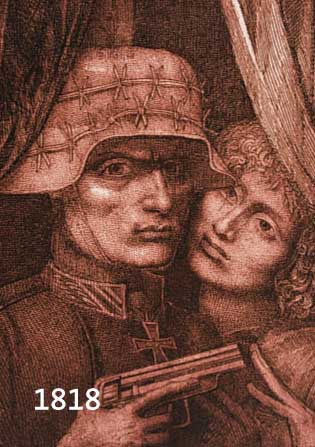 FUCHS, ERNST, PROF., GEB. 1930 WIEN, ZWEI RADIERUNGEN: SOLDAT UND MÄDCHEN, NUM. 867/3000, CA. 17 X 16 CM; CHERUB, NUM. 862/ 3000, CA. 18.5 X 16 ...