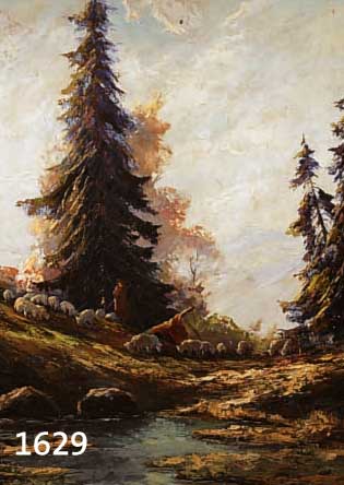 HEIM, OTTO, 1896 ALBERTWEILER, SCHÄFER AN BACHLANDSCHAFT, SIGNIERT, ÖL/LWD., 60 X 46 CM