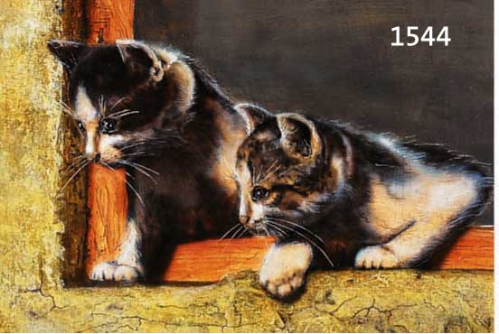 BENK, EDE, 20. JH., ZWEI KATZEN AM FENSTER, SIGNIERT, ÖL/HOLZ, 30 X 40 CM, RAHMEN REST.