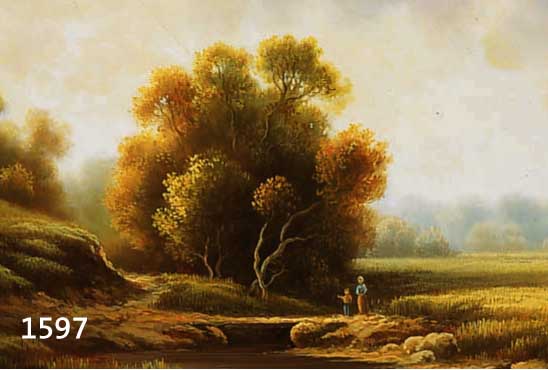 BERLOFF, DIRK, 1934 ERFURT/MÜNCHEN, MUTTER UND KIND AN FLUßLANDSCHAFT, SIGNIERT, 20 X 40 CM, ÖL/HOLZ