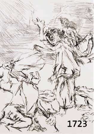KOKOSCHKA, OSKAR, 1886-1980, RADIERUNG AUS ARISTOPHANES UM 1967, HANDSIGN., 26X20 CM, PP.