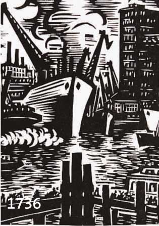 MASAREEL, FRANZ, 1889-1972, 2 HOLZSCHNITTE, AUS DAS GESICHT HAMBURGS, HANDSIGN., JE CA. 13X10.5 CM, PP.