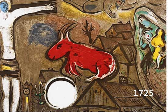 CHAGALL, MARC, 1887-1985, 2 FARBLITHOGR. UM 1950, EINE IM STEIN SIGNIERT, CA. 35X50 U. 26X19 CM, PP.
