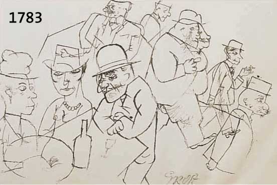 GROSZ, GEORGE, 1893-1959, LITHOGRAPHIE 1918, SCHÖNHEITSABEND, HANDSIGN., 31X22 CM, PP.