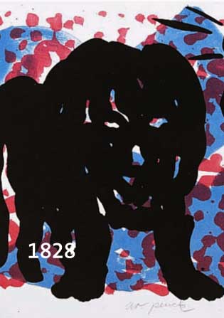 PENCK, A. R., GEB. 1939, FARBLITHOGRAPHIE 1918, DIE ENGEL, HANDSIGN., CA 29X29, CM, PP.
