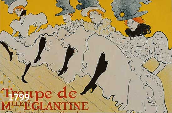 TOULOUSE-LAUTREC, HENRI DE, 1864-1901, VIER FARBLITHOGRAPHIEN, ED. A. SAURET MONTE CARLO, GEDRUCKT BEI MOURLOT 1966, BLATTGR. JE CA. 38 X 27 CM
