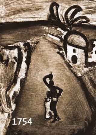 ROUAULT, GEORGES, 1871-1958, AUF DER STRAßE, KALTNADELRADIERUNG, IN DER PLATTE MONOGRAMMIERT UND DAT. 1928, CA. 30 X 18.5 CM, PP