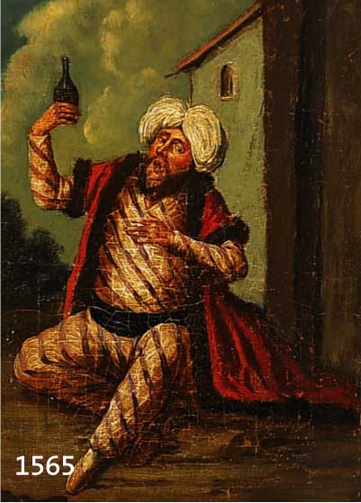 UNBEKANNTER MALER, WOHL ÖSTERREICH, UM 1760-70, PORTRÄT EINES OSMANISCHEN WÜRDENTRÄGERS, ÖL/PAPIER/HOLZ, RESTAURIERT, CA. 25 X 16 CM