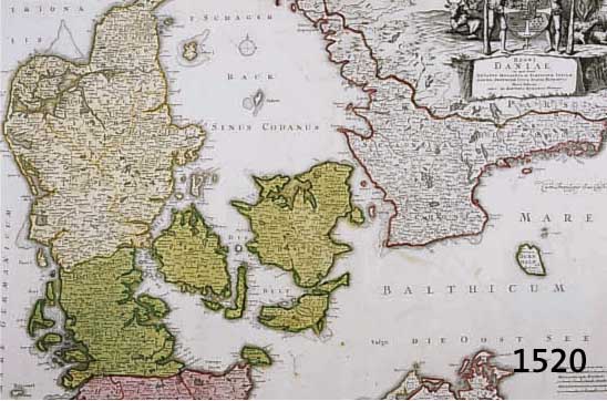 KUPFERSTICHKARTE VON HOMANN, UM 1730, DÄNEMARK, SCHWEDEN UND NORDDEUTSCHLAND, KOLORIERT, CA. 48.5 X 58.5 CM, U.GL., R.