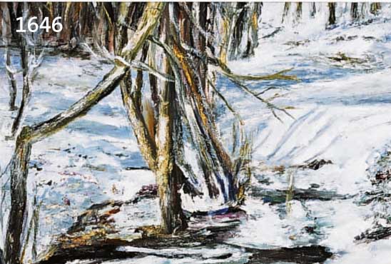 FRIELING, FLORIAN, 1939-1994, VERSCHNEITE WINTERLANDSCHAFT MIT BACHLAUF, ÖL/LWD, RE. U. SIGN. UND DAT. 86, CA. 70 X 80 CM, R.