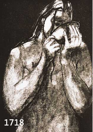 RICHTER, HANS THEO, 1902 ROCHLITZ-1969 DRESDEN TRINKENDE, LITHOGRAPHIE, RE. U. HANDSIGNIERT CA. 32.5 X 19.5 CM, GEBRÄUNT, AUßERHALB DER ABBILDUNG ...