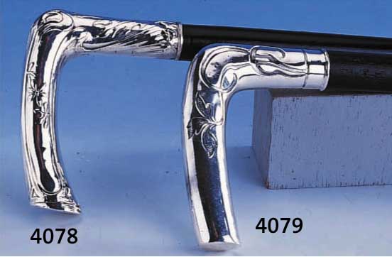 FLANIERSTOCK, DEUTSCH UM 1900, 800ER SILBER, FLORALER DEKOR, ASYM. TENDENZ, ELEGANTE LINIENFÜHRUNG, SCHUß BUCHE GESCHWÄRZT, ZWINGE FEHLT, L ...