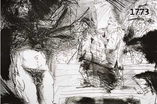 HRDLICKA, ALFRED, GEB. 1928, INTERMEZZO IN MÜNSTER, LITHOGRAPHIE AUS GRIFFELKUNST, RE. U. HANDSIGN., CA. 44 X 58 CM