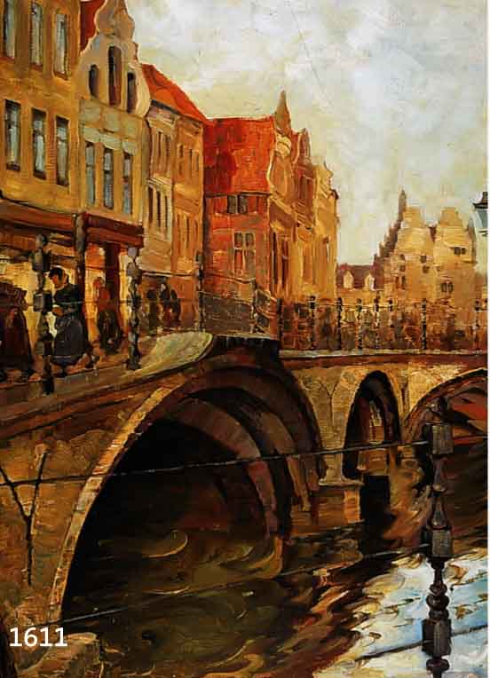 PALLMANN, PETER GÖTZ, BERLIN 1908-1966, ANSICHT VON AMSTERDAM, ÖL/LWD, MITTIG UNTEN SIGNIERT, CA. 80 X 72 CM, R.