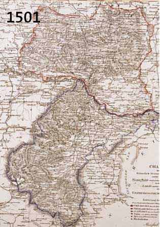 KONVOLUT VON 6 BLATT, MIT ALTKOLOR. LITHO.-KARTEN VON ÖSTERREICH, ALLE CA. 1850: 1.) GRAETZ D. HERZOGTHUMS, STEYERMARK, 35 X 39 CM; 2.) WIENER ...