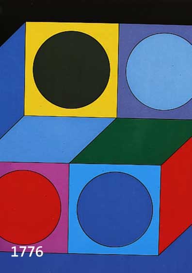 VASARELY, VIKTOR, 1908-1997, ABSTRAKTE KOMPOSITION, FARBSERIGRAPHIE, HANDSIGNIERT, NUM. E.A.-EXP 15/15, CA. 35 X 34 CM, PP, U.GL. , R.