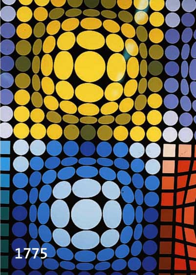 VASARELY, VIKTOR, 1908-1997, ABSTRAKTE KOMPOSITION, FARBSIEBDRUCK, HANDSIGNIERT, NUM. 296/300, CA. 100 X 100 CM, PP, U.GL., R.