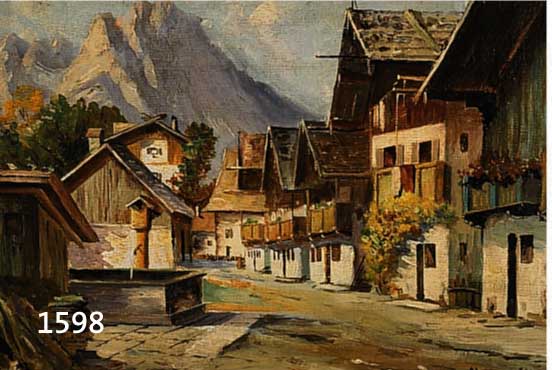 ABSMEIER, MÜNCHENER KÜNSTLER, 1. HÄLFTE 20. JH., DIE FRÜHLINGSSTRASSE IN GARMISCH, ÖL/LWD., SIGN., 40,5 X 50,5 CM, R.