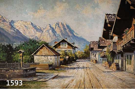 HOFFMANN, LANDSCHAFTSMALER, 1. HÄLFTE 20. JH., DIE FRÜHLINGSSTRASSE IN GARMISCH, ÖL/LWD., SIGN., 70 X 100 CM, R.