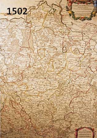 KONVOLUT VON ZWEI KUPFERSTICHKARTEN VON WEST- FAHLEN, 1 X S. JAILLOT PARIS, UM 1700, LE CERCLE DE WESTPHALIE DIVISE EN TOUS SES ESTATS ET ...
