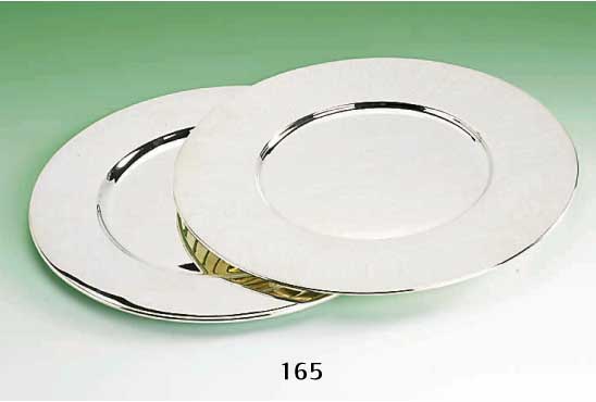 2 Platzteller bzw. Tabletts, 925er Silber, Gebr. Deyle SchwÄbisch GmÜnd, breiter glatter Rand, hervorrr. QualitÄt, D. ca. 31 u. 32 cm total ...