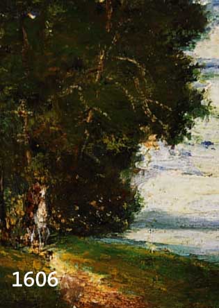 OEHME, HUGO, GEB. 1873 WEISENBORN, STUDIERTE AN DER DRESDENER AKADEMIE UND VON 1908-10 IN PARIS, AUS DEM WALD KOMMENDER REITER AM SEEUFER, ...