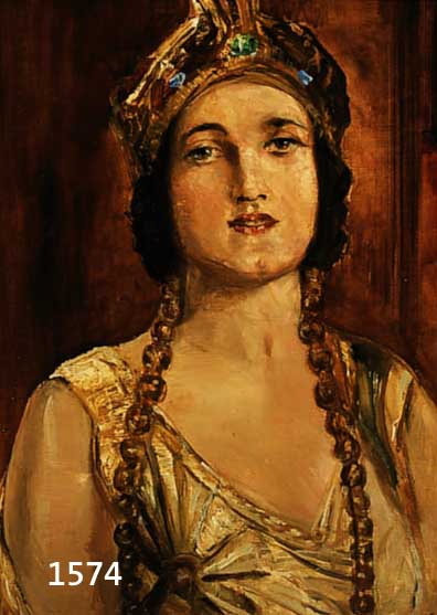 WEIDIG, FRITZ, 1859 GIEßEN-1933 MÜNCHEN, BEKANNTER PORTRÄTMALER, WERKE IN ÖFFENTL. SAMMLUNGEN, HIER: JUNGE FRAU MIT ORIENTALI- SCHEM ...