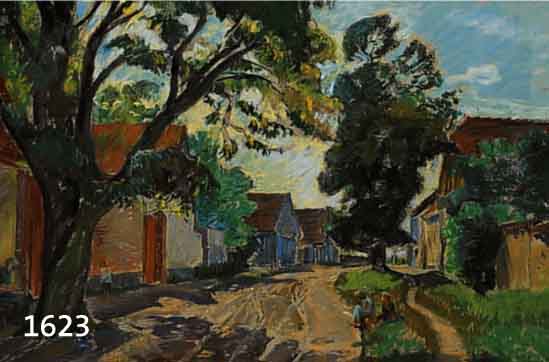 TROST, PAUL, STRAßE DURCH EIN DORF, GOUACHE AUF PAPIER, RE. U. SIGN. UND DAT. 1938, CA. 45 X 55 CM, U.GL., R.