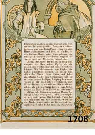 MUCHA, ALPHONSE, 1860-1939, ZWEI FARBLITHO- GRAPHIEN VON 1893, RÜCKSEITIG EBENFALLS BE- DRUCKT, JE CA. 19 X 14 CM, PP