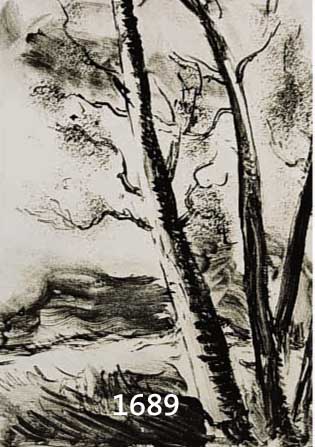 de Vlaminck, Maurice, 1876-1958, Bois, Lithographie aus Mont Cinere, handsign., Auflage 80 Exempl., WVZ Nr. 243, ca. 16 x 13 cm, PP