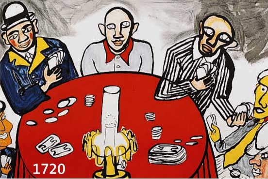 Calder, Alexandre, 1898-1976, Die Pokerrunde, zwei Farblithographien von 1974, ca. 38 x 54 cm, PP
