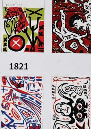 PENCK, A.R., GEB. 1939, VIER POSTKARTEN- MULTIPLES, HANDSIGNIERT, JE CA. 10 X 14 CM, R.