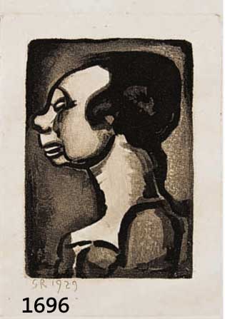 ROUAULT, GEORGES, 1871-1958, DAS MÄDCHEN, RADIERUNG VON 1929, IN DER PLATTE MONOGR. UND DAT., DAZU HANDMONOGR., CA. 9 X 7 CM, PP