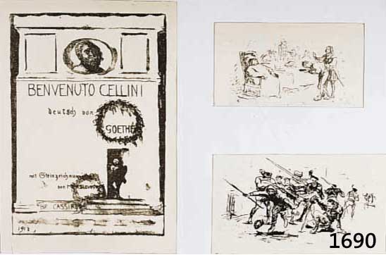 SLEVOGT, MAX, 1868-1932, 12 LITHOGRAPHIEN U.A. AUS FAUST, DAVON ZWEI HANDSIGNIERT, UM 1924, JE CA. 20 X 18 CM UND 7 X 7 CM, PP