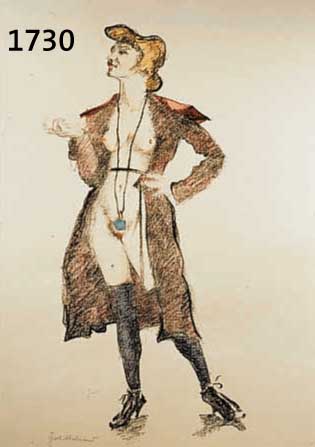 BEHRENDT-CORINTH, CHARLOTTE, EHEFRAU DES LOVIS CORINTH, MADAME O, LITHOGRAPHIE, UM 1920, HANDKOLORIERT, HANDSIGN., CA. 42 X 25 CM