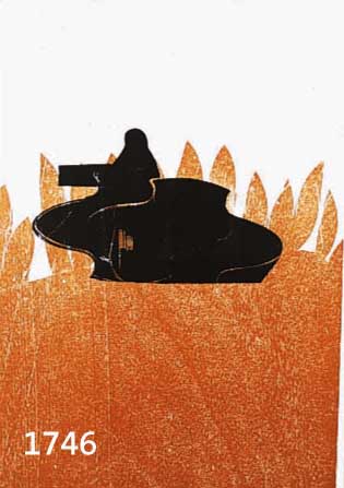 GRIESHABER, HAP, 1909-1981, GESPRÄCHE UNTER DEM BAUM, FARBHOLZSCHNITT VON 1968, HANDSIGN., CA. 43 X 34 CM, PP