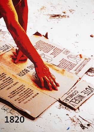 NIEDECKEN, WOLFGANG, SÄNGER DER POP-GRUPPE BAP, VOTE WISELY, FARBSERIGRAPHIE, AUFLAGE 50 EXEMPLARE, HANDSIGNIERT, CA. 79 X 60 CM