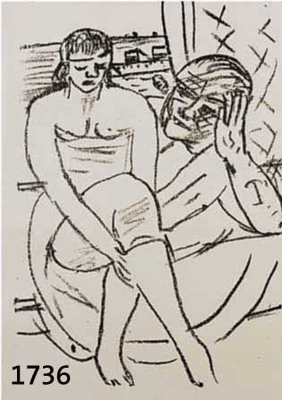 BECKMANN, MAX, 1884-1950, SELBSTBILDNIS MIT DAME, LITHOGRAPHIE VON 1937, CA. 13 X 19 CM, PP